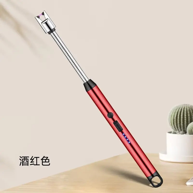 USB Rechargeable Kitchen Lighter | Windproof 360° Flexible Glowence red color