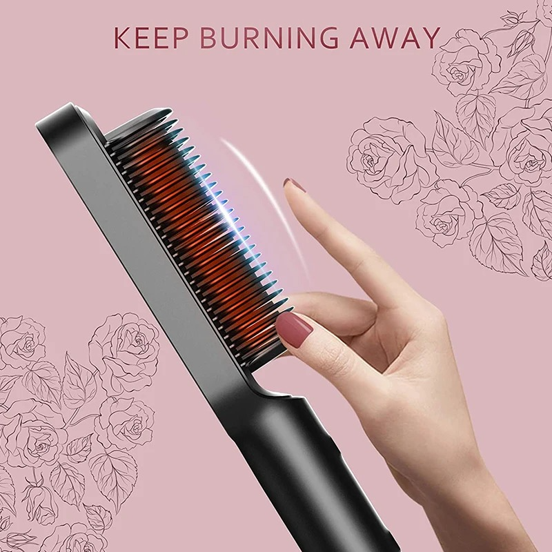 Hair Straightener Hot Comb – Quick Heated Professional Brush
