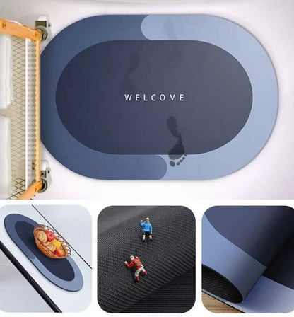 Soft round bathroom mat for quick drying and comfortable floor use.