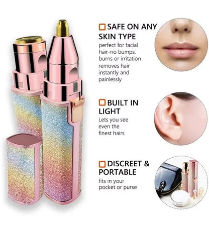 Electric eyebrow trimmer for clean and smooth eyebrow shaping.