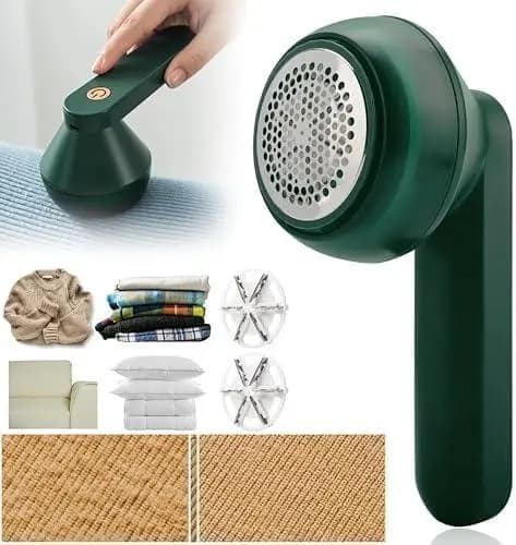 Portable fabric shaver for sweaters, jackets, blankets, and daily clothing care.