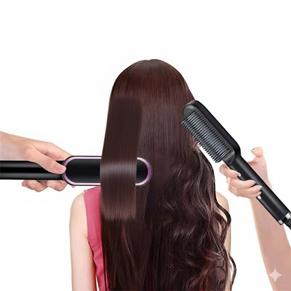 Hair Straightener Hot Comb – Quick Heated Professional Brush