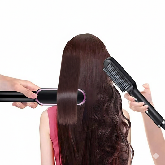 Hair Straightener Hot Comb – Quick Heated Professional Brush