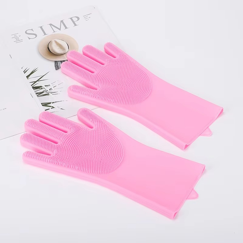 Silicone Gloves Reusable Cleaning Gloves for Home & Kitchen