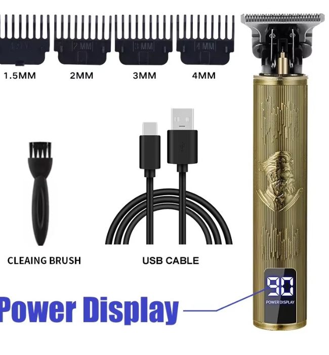 Vintage T9 Hair Trimmer USB rechargeable cordless hair clipper for men