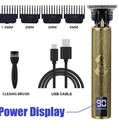Vintage T9 Hair Trimmer USB rechargeable cordless hair clipper for men