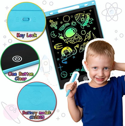 Multi-color writing tablet for kids educational and creative activities.