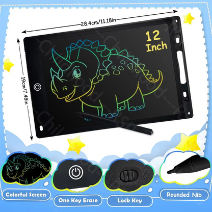 Portable digital drawing pad for kids learning and creative fun.