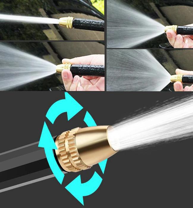 Versatile water nozzle for home, floor, patio, bike, and outdoor cleaning tasks.