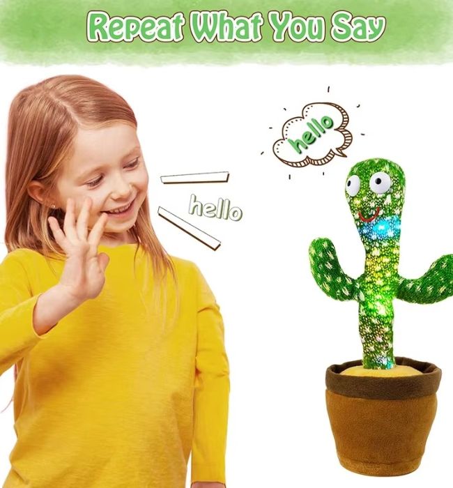 Musical Dancing Cactus Toy repeating words in a funny voice