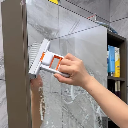 Portable self squeezing mini mop for quick home cleaning.