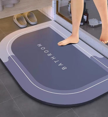 Round quick dry bath mat for absorbing water and keeping bathroom clean.