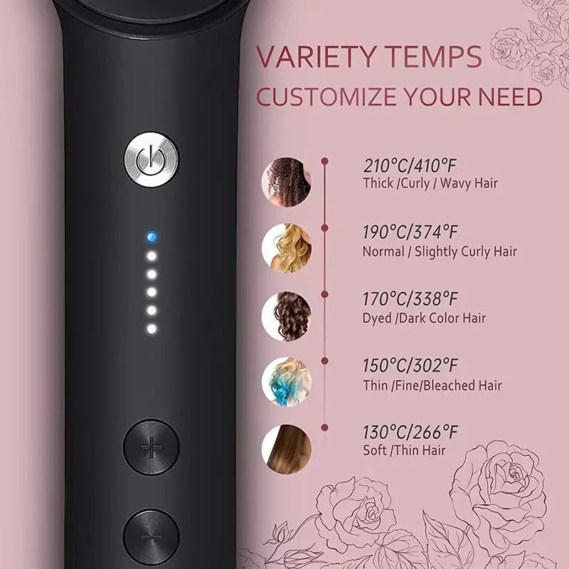PTC heated electric hair comb for fast and easy hair straightening.