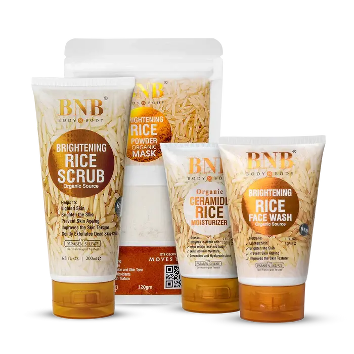 BNB Rice Extract Bright & Glow Whitening Kit Glowence