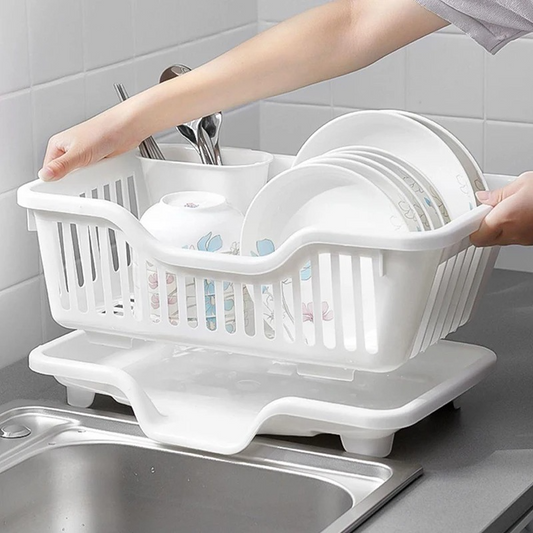 3-in-1 Kitchen Dish Rack – Space-Saving & Durable