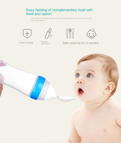 Silicone Baby Spoon Feeder Bottle with easy grip design