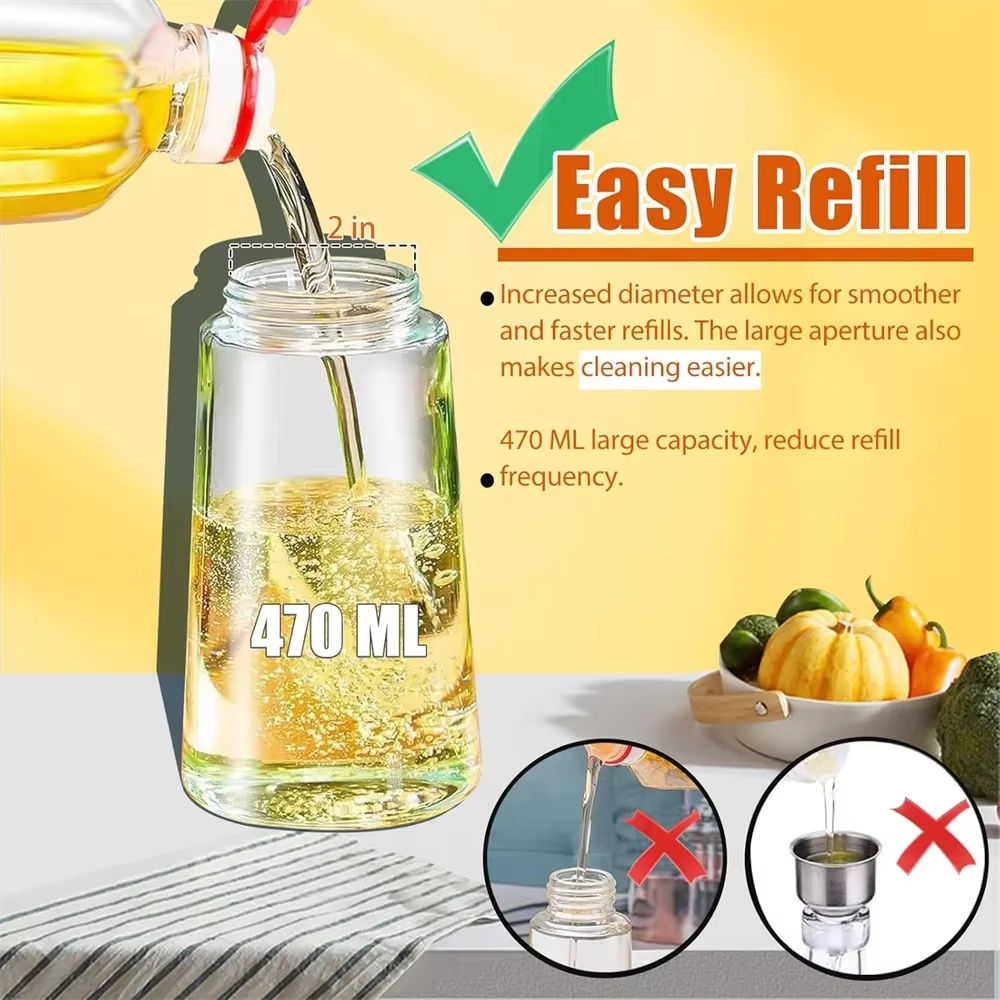 Oil Sprayer Bottle 2 in 1 for Cooking, Baking and BBQ