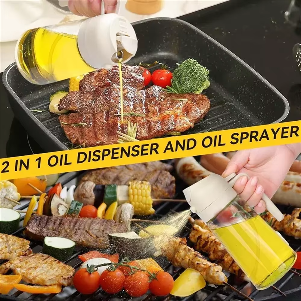 Oil Sprayer Bottle 2 in 1 for Cooking, Baking and BBQ