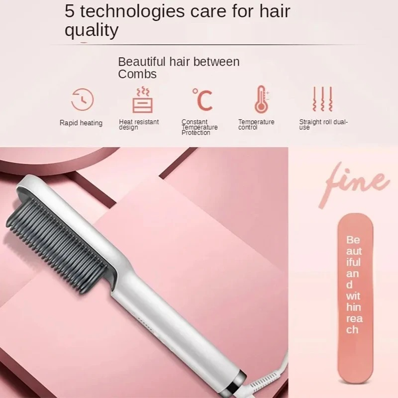 Hair Straightener Hot Comb – Quick Heated Professional Brush