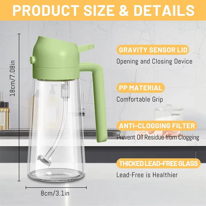 Oil Sprayer Bottle 2 in 1 for Cooking, Baking and BBQ