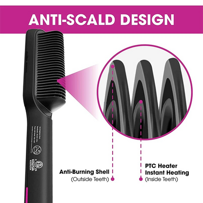Hair Straightener Hot Comb – Quick Heated Professional Brush