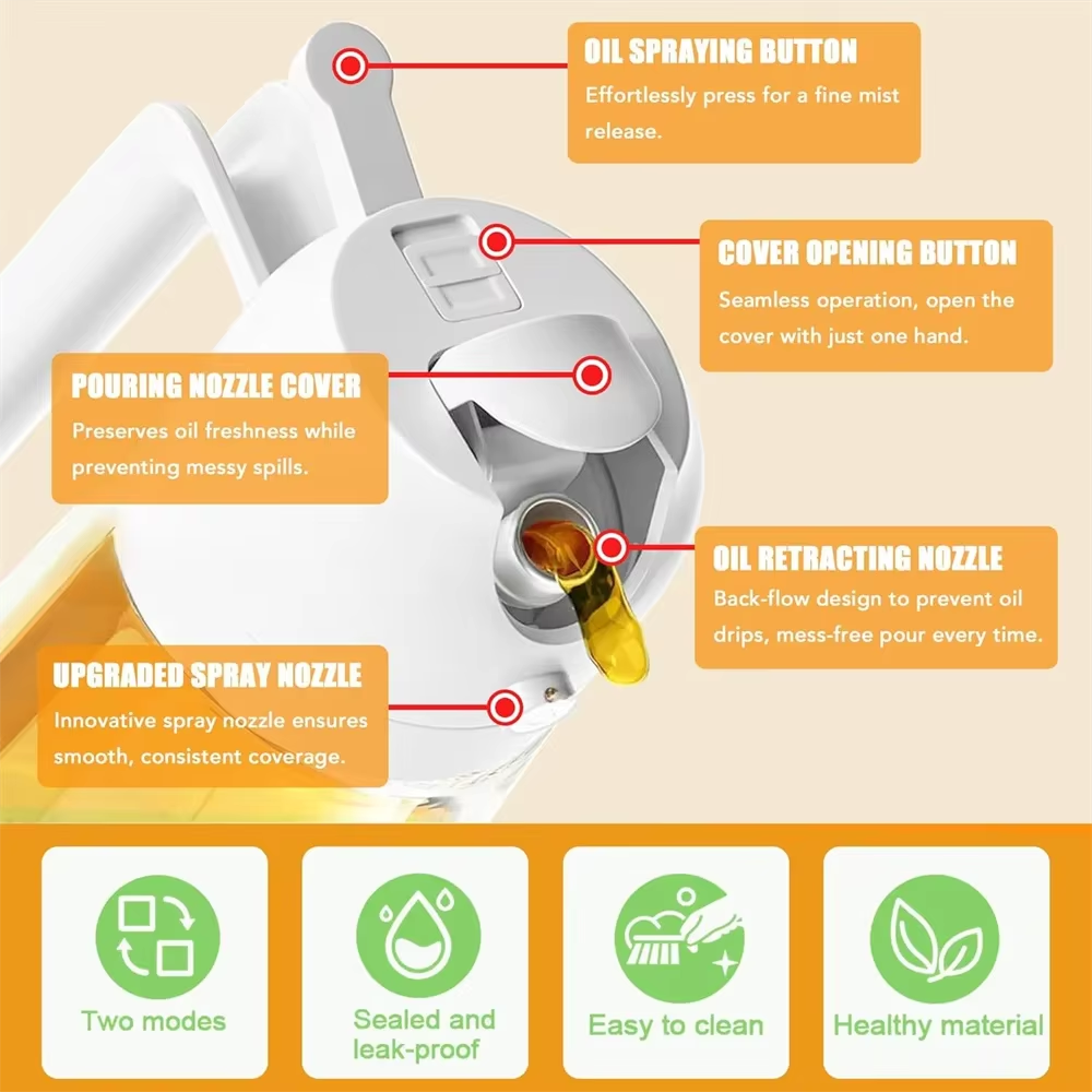 Oil Sprayer Bottle 2 in 1 for Cooking, Baking and BBQ