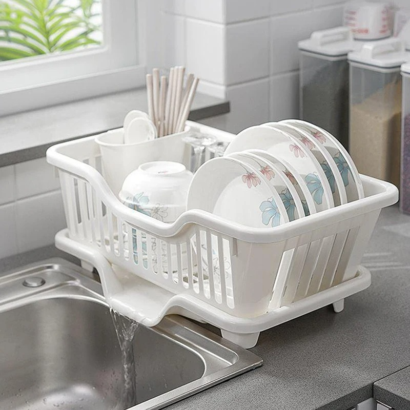 3-in-1 Kitchen Dish Rack – Space-Saving & Durable
