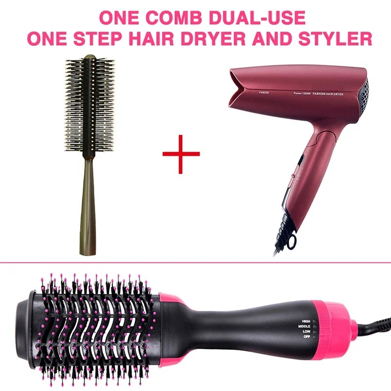 Hair Dryer curling hair with One Step Hair Dryer and Styler