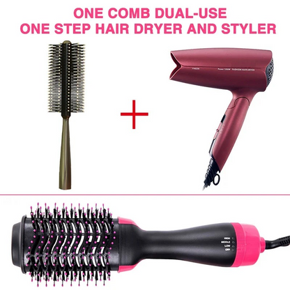Hair Dryer curling hair with One Step Hair Dryer and Styler