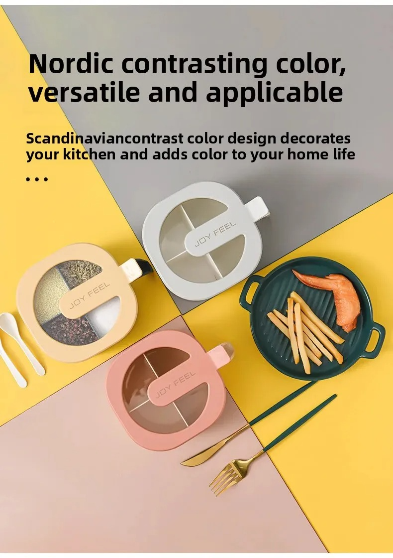 4-in-1 Kitchen Spice Box Packaging and Contents Display