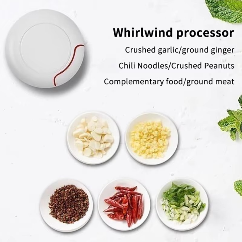 manual garlic mincer chopping fresh garlic cloves into fine pieces for cooking preparation