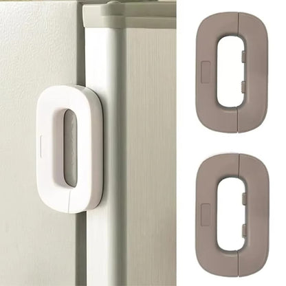 Secure fridge safety lock clip to prevent children from opening doors.