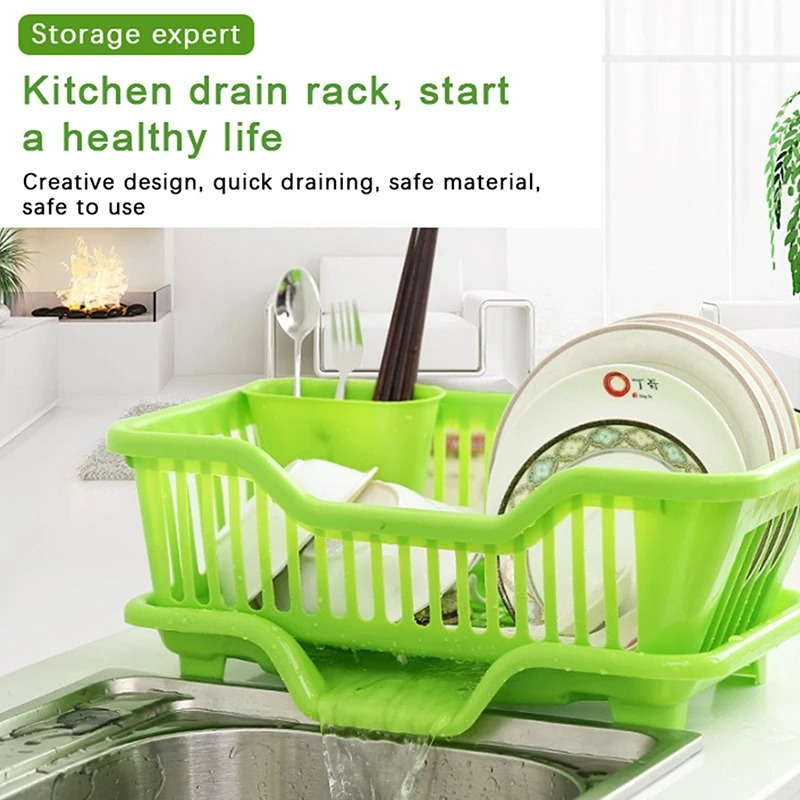 3-in-1 Kitchen Dish Rack – Space-Saving & Durable