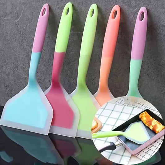 Silicone cooking spatula heat resistant for non-stick kitchen cooking use.