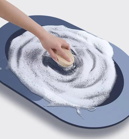 Comfortable soft bathroom rug for daily home bathroom use and safety.
