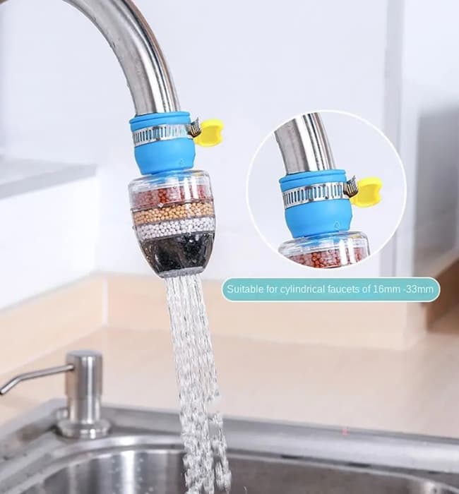 Tap water filter for kitchen with 6 layer purification system.