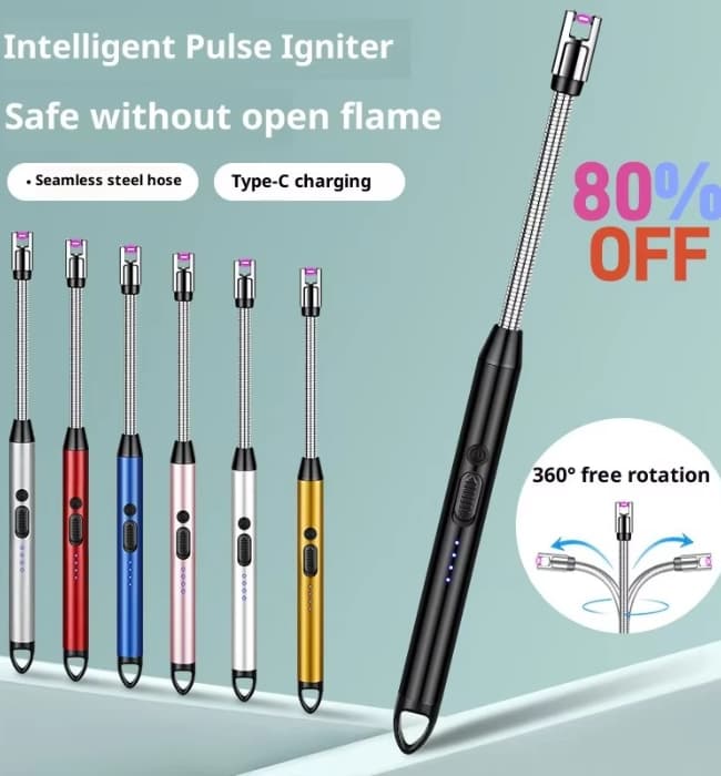 USB Rechargeable Kitchen Lighter | Windproof 360° Flexible
