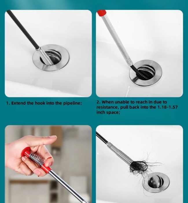 Drain Cleaner 160cm Flexible Pipe Clog Remover Tool