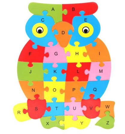 Wooden Alphabet Puzzle Board Kids Toy