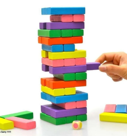 Wooden Jenga Game tower blocks educational balancing toy for children