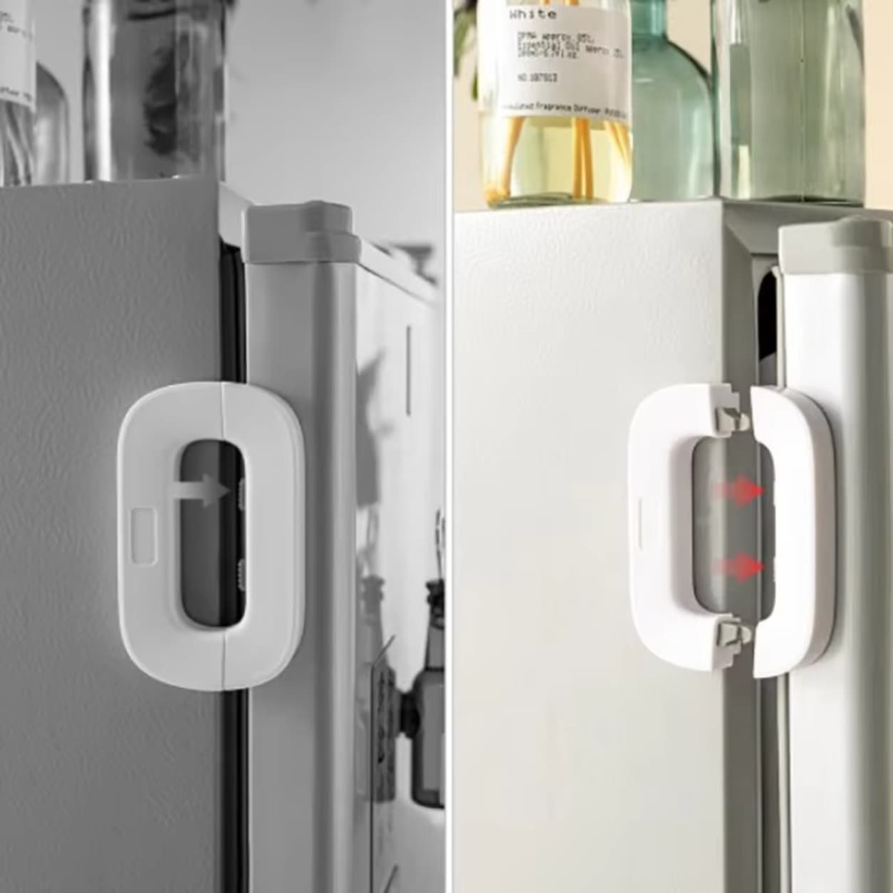 Fridge Door Lock Child Safety Clip with strong adhesive protection.
