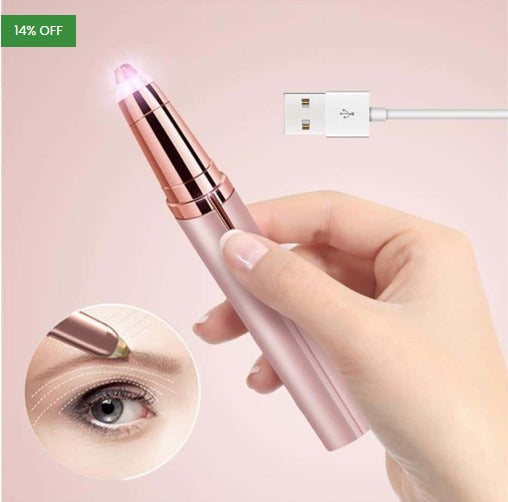 Close-up of eyebrow trimmer with precision tip