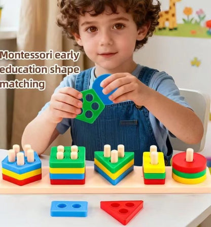 Wooden puzzle toddler learning toy for brain development