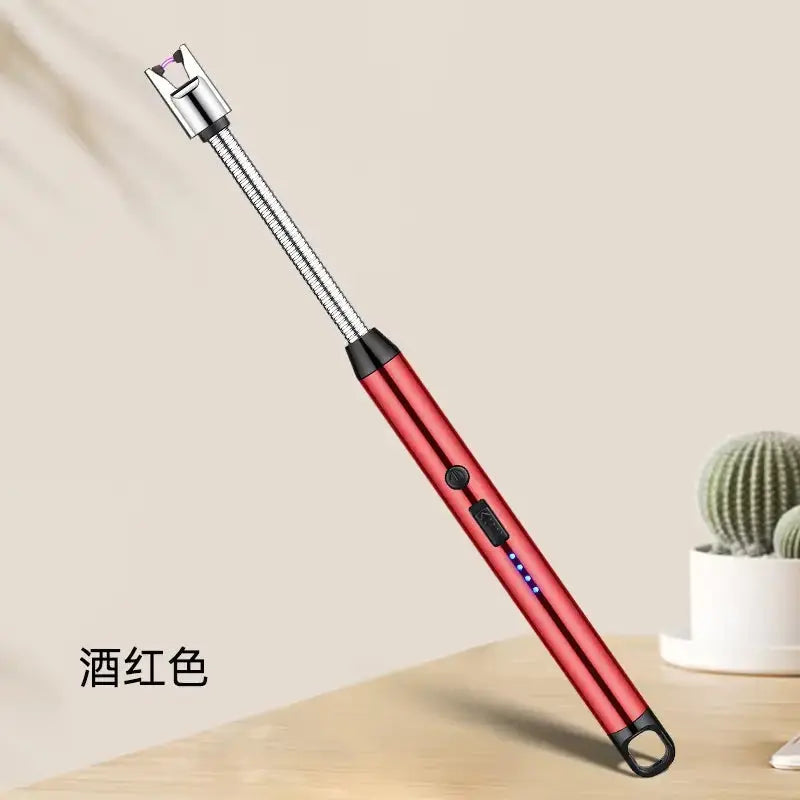 USB Rechargeable Kitchen Lighter | Windproof 360° Flexible Glowence red color 