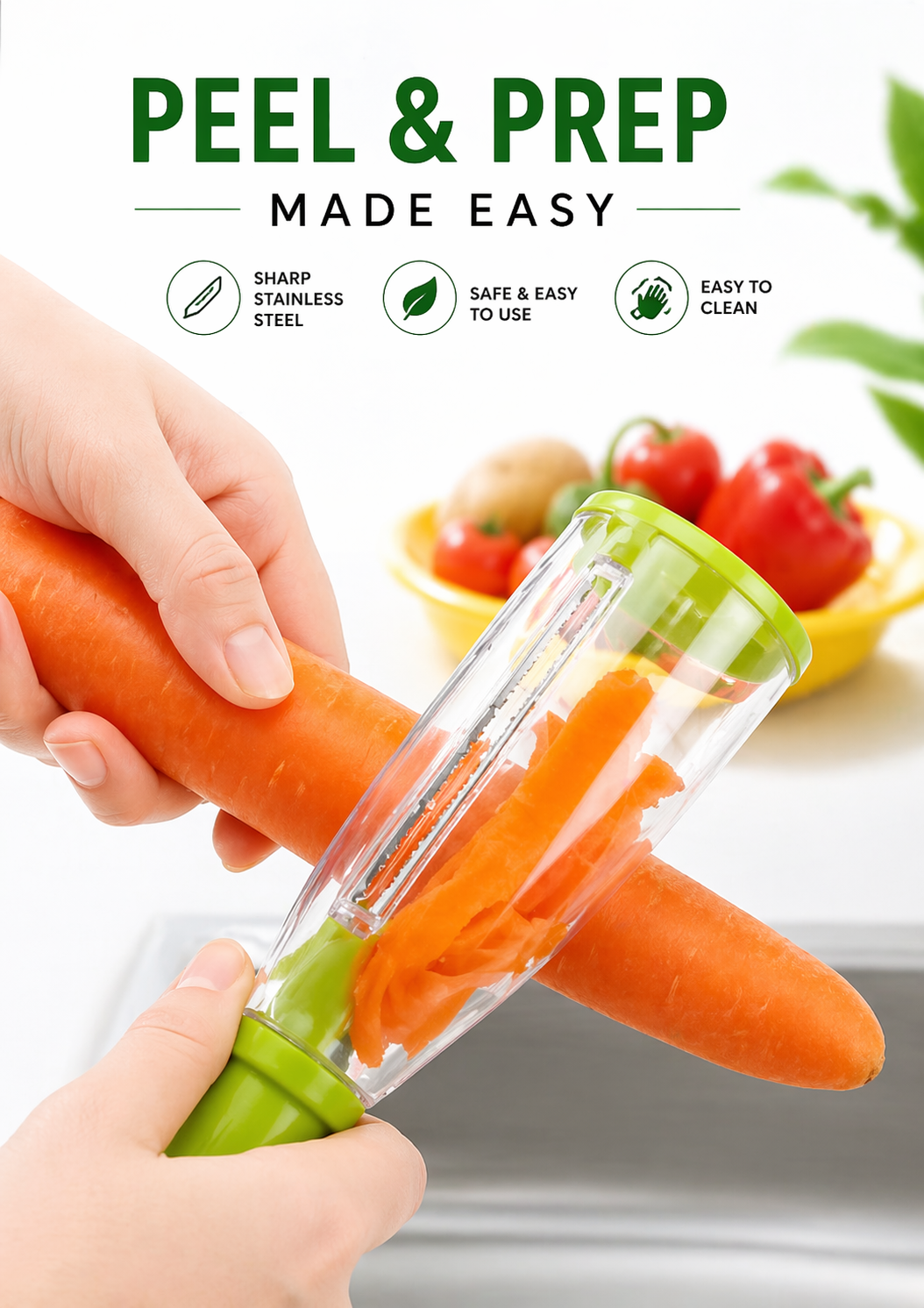 Sharp stainless steel blade multifunctional peeler for smooth and fast fruit and vegetable cutting